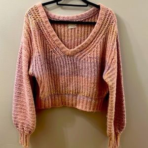 Urban Outfitters Pink Oversized Cropped Cardigan